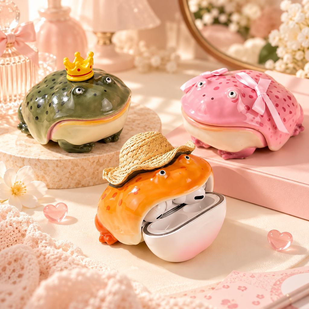 PurrPods Funny 3D Frog AirPods Case